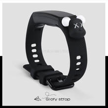 HKXA荣耀手环4/5/6表带 华为荣耀手环4NFC腕带华为3pro/4pro智能手环表带 荣耀手环4/5表带-黑暴力熊 黑腕带