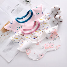 楚歌质优品 婴儿围嘴纯棉水360度旋转口水巾新生男女宝宝夏季薄款围兜围脖 【3条装】H组 均码