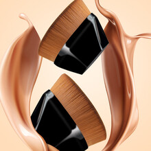 55号粉底刷魔术无痕化妆刷套装不吃粉底液扁头美妆刷子GH李佳琦推荐 经典黑色两支装（2个收纳盒）