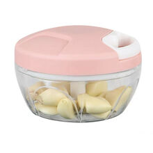 欧曼丽莎 家用蒜泥器剥蒜器厨房多功能捣蒜器电动压蒜器蒜蓉神器绞菜机 【手拉矮杯 】 粉色