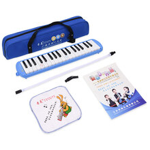 原装奇美 口风琴37键32键儿童中小学生男女孩入门课堂教学比赛用琴41键宽音域专业演奏成人乐器 安喆37键蓝色帆布软包+教材