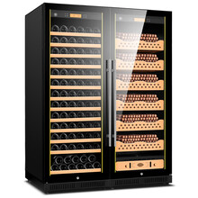 茄龙（CIGARLOONG）CL-168CW2智能恒温恒湿雪茄柜恒温红酒柜雪茄红酒双拼柜 榉木雪茄红酒款满配黑色