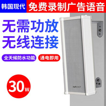 HYUNDAI现代户外无线蓝牙防水音柱室外挂墙音箱超市壁挂式音响商场公共广播店铺门店餐厅背景音乐喇叭 30W有源版（单个主音箱）