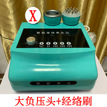 刮痧仪器美容院身体经络疏通拔罐养生馆家用发热震动按摩仪 蓝色(大负压头+经络刷) 两头