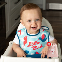 TinyTwinkle宝宝围兜婴儿辅食饭兜小孩防水口水巾吃饭围嘴婴儿童硅胶围兜SHINEBRIGHT Little Bird