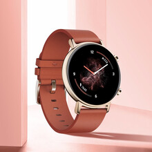 上凯适配华为watch3表带watch3pro手表带女金属钢表带男款国潮真皮潮牌腕带 【真皮表带-栗木红】+保护膜2片 适用：华为watch3