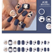 假指甲贴片美甲成品甲片女欧美中长款可反复拆卸穿戴式蝴蝶美甲 A38