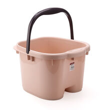 优工坊泡脚桶带盖加厚塑料洗脚桶带滚轮按摩泡脚盆足浴盆置物四季可用 大号肉粉色无盖【加厚】