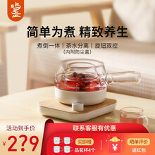 鸣盏煮茶器养生壶 花茶迷你办公室小型全自动家用mini煮茶壶玻璃壶黑茶电水壶热水壶烧水壶072T 原木色