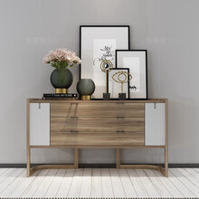 法诗琅郡新中式实木餐边柜简约门厅玄关柜现代置物柜餐厅家用储物柜茶水柜禅意端景台装饰柜 玄关柜1500*400*800