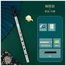 曲漾 爱尔兰哨笛 初学者入门金属哨笛 6孔C调D调高音金属直笛竖笛 电镀银D调