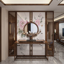新中式屏风隔断现代实木玄关客厅墙酒店茶社定做大堂 图案尺寸颜色 整装