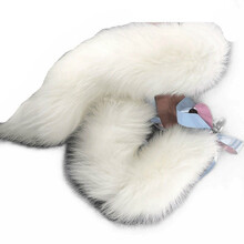 男女用后庭肛塞自慰器白狐狸尾巴40-100CM角色扮演女狐狸cos情趣用具后庭扩肛器调教器具 白狐真毛(100CM)+3个肛塞