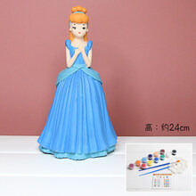 彩绘石膏模具娃娃儿童diy手工涂色白胚摔涂鸦不坏搪胶玩具存钱罐 E062 24cm