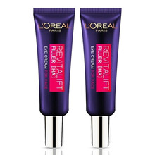 【自营配送】欧莱雅复颜玻尿酸水光充盈全脸淡纹眼霜7.5ml紫熨斗全脸淡纹眼霜女玻色因淡细纹赋弹力 2支装