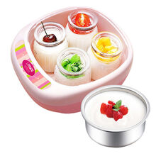 TOKRE智能纳豆机家用全自动酸奶机自制家用玻璃分杯酸奶杯全自动断电甜酒 粉红色4分杯+1升发面盘