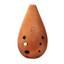 空谷（KONGGU）满口埙十孔埙 熏烧原色红陶 空谷埙可吸水 专业演奏双腔埙 原色红陶款 F调左起