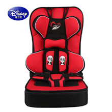 迪士尼（Disney）儿童安全座椅增高垫 座椅汽车用车载坐椅增高垫婴儿坐垫宝宝便携式背带 红色升级增高(2-12岁)
