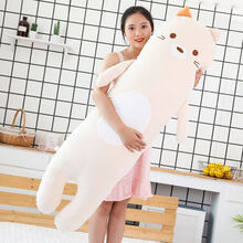 睡觉抱枕公仔专用床上女生娃娃可爱长条陪睡毛绒玩具女孩抱枕公仔玩偶大号毛绒玩具儿童男孩男女生生日礼物 猫咪 长约1.4米(棉+布内胆)