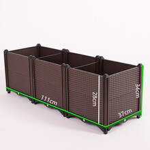 漫生活【包邮】塑料花箱111*37*34(三联加深)115L种菜盆种菜箱方形种植箱营养土花盆平台天台阳台庭院户外