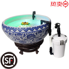 SUNSUN森森陶瓷鱼缸过滤器陶瓷缸过滤桶金鱼缸圆形鱼缸过滤器外置过滤桶 YU-603陶瓷缸过滤桶滤材+七彩灯