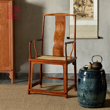 【联盟授权商家】艺盟百胜 红木家具白酸枝/缅甸酸枝木（学名：奥氏黄檀）南官帽椅书房实木椅子中式休闲椅 官帽椅一把