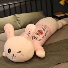 兔子毛绒玩具陪你睡抱枕公仔布娃娃生生日礼物可爱玩偶超大床上七夕情人节礼物送男友老 兔子粉色眨眼-余生都是你 (朋友欢喜)1.3米(收藏加购送豪华)