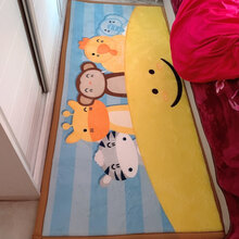 地毯卧室客厅儿童加厚床边毯可睡坐冬防潮凉摔宝宝爬行榻榻米地垫 微笑动物 50*160厘米