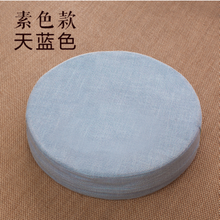打坐垫 蒲团坐垫地板懒人榻榻米阳台飘窗坐垫子可拆洗打坐垫家用大号 天蓝色 (素色款) 直径40厘米厚度6厘米