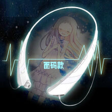 初音未来耳机动漫概念蓝牙耳机miku户外运动无线学生党二次元周边卜邻 纯白（面码） 中日切换版