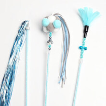 激光逗猫杆宠物用品小猫玩具斗猫棒笔灯猫咪猫猫幼猫的手电 蓝色妖姬三件套