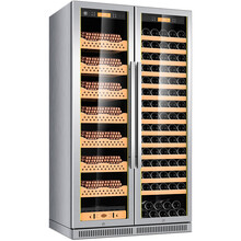 茄龙（CIGARLOONG）CL-180WM2大容量雪茄柜红酒柜智能恒温恒湿西班牙雪松木层架不锈钢 榉木雪茄红酒满配款拉丝银