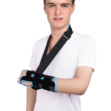 麦德威（medwe）医用手腕骨折康复钢板手掌固定支具夹板固定护具护腕手矫正手套运动护碗套带吊带 男款【黑蓝色】 均码/左右通用