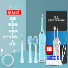 旦榄家用牙结石去除器声波去除牙垢牙结石清理器洗牙器牙结石神器 靛蓝青 【声波带灯款】充电1头+礼包