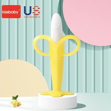 kissbaby婴儿抚触球宝宝曼哈顿手抓球益智早教感知觉抓握训练玩具 香蕉牙胶（升级吸盘设计）【可水煮】