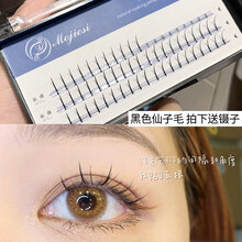 焦糖仙子毛睫毛单根眼睫毛假睫毛女自然仿真单簇嫁接仙女美睫睫毛 黑色单根仙子毛9mm