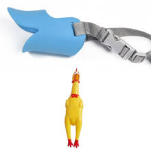 狗狗嘴套小型犬泰迪柯基狗口罩狗狗嘴套宠物防咬叫乱吃泰迪止吠器狗口罩中小型犬宠物嘴套用品 蓝色+尖叫鸡 S（建议3-6斤）