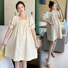 小兀 孕妇装夏装孕妇裙夏季夏天外穿孕妇连衣裙宽松大码孕妇裙子孕妈装 图片色 M