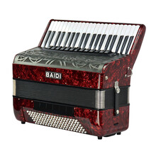 佰笛手风琴120Bass斯四排簧音簧成人初学入门演奏定制款 红色