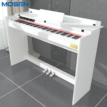 莫森(mosen)智能电钢琴MS-111SG典雅白 电子数码钢琴88键全重锤键盘 专业级+原装琴架+三踏板