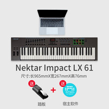 Nektar midi电子编曲键盘61键旗舰半配重88键midi控制器49键品质定制款 LX61+踏板+BItwig软件