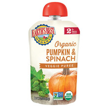 国际	
爱思贝Earth’s Best 地球世界有机婴儿辅食果泥宝宝营养果汁泥吸吸乐 二段菠菜南瓜蔬菜泥99g