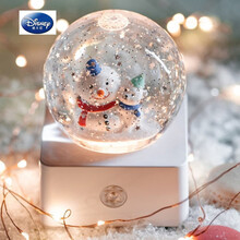 迪士尼2021儿童生日礼物水晶球音乐盒八音盒独角兽生日礼物女孩礼物送女朋友闺蜜礼物抖音生日礼物 圣诞特别款-双雪人-内置锂电