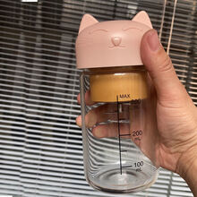 欧曼丽莎 迷你榨汁机学生充电动便携式无线多功能全自动小型水果蔬菜网红杯 粉猫(全身防水) 双杯(奶瓶材质+高硼硅玻璃)