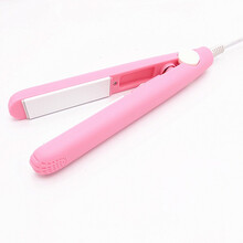 卷发棒小功率直卷两用刘海迷你便携式小型夹板乾越 纯粉色+收纳盒