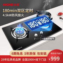 火王（Hione）燃气灶定时防干烧 低焰防风天然气双灶 熄火保护瞬间点火台嵌两用换装液化煤气炉猛火灶 智能定时（双区180分钟独立定时） 天然气12T