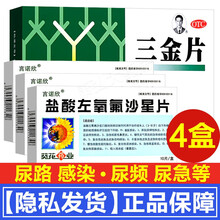 葵花牌盐酸左氧氟沙星片肺炎支气管尿路感染消炎药泌尿系统感染尿尿频女男膀胱炎尿道炎症药尿痛搭三金片胶囊 3盒+1盒三金片【治疗尿频尿急尿不尽尿路感染