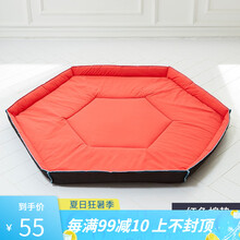 宝宝游戏围栏垫子儿童防护栏爬行垫婴儿学步栅栏爬行垫家用 青红色棉垫