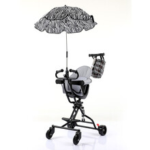 楚歌质优品 婴儿手推车溜娃神器轻便可折叠遛娃带娃出门四轮宝宝推车 黑色+伞+垫+筐