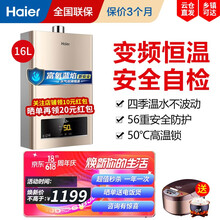 海尔（Haier）燃气热水器家用恒温速热水气双调强排式天然气热水器即洗既热56重防护智能变升 16升D11【变频恒温-56重安防】
